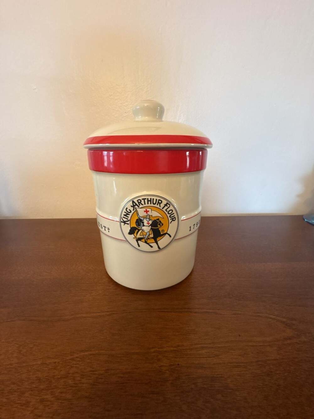 King Arthur Flour Chantal 1 Qt Sourdough Starter Crock Canister Jar Lid Vintage
